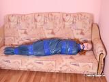 [From archive] Gatitta is self packed into blue trash bag
