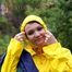 Jill Diamond in the garden playing with water out of the garden hose wearing supersexy shiny nylon rainwear and a rain cape (Pics)