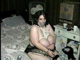 314 Lb BARB, TAPES, GAGS, HANDCUFFS & PLAYS WITH HER HUGE TITS (D22-10)