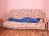 [From archive] Gatitta is self packed into blue trash bag