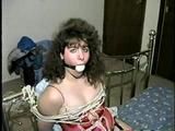 BRASS BED BOUND & BALL-GAGGED DAMSEL (D15-13)