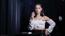 Smoking two all white cigs in the studio