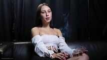 Smoking two all white cigs in the studio