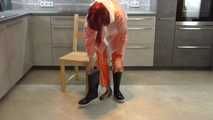  Miss Petra in AGU raingear (original AGU) and an exclusiv orange Adidas AGU raincoat layered over her raingear