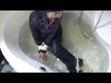 03:00 Min. video with Nina tied and gagged in a shiny nylon downjacket