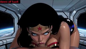 Sexy brunette WW Fantasy Spaceship Sex