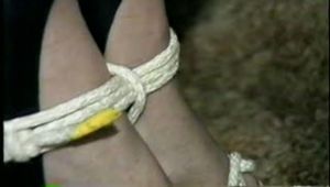 24 YR OLD GRETCHEN IS WRAP GAGGED WITH AN ACE BANDAGE & HOG-TIED (D36-3)