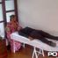 Horny client fucking his therapist and cum on her boobs