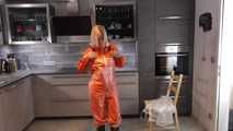 Miss Francine in AGU raingear and transparent raingear (original AGU) bound and gagged on a chair