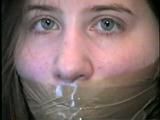 19 Yr OLD CRYSTAL IS MOUTH STUFFED, WRAP TAPE GAGGED, BAREFOOT & TOE TIED (D48-17)