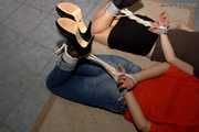Guest Celine and guest Romy - Hogtied on the floor