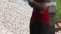 Susanne outdoor mit Tape gefesselt