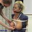 Hard chair tie with breast bondage