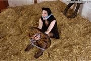 Trixi is tied up in the barn - bonus
