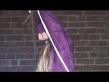 03:15 Min. video with Katharina tied and gagged in shiny nylon rainwear