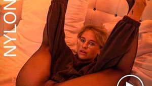 Transparent nylon tights, legs spread wide – our bondage chair makes it possible (Part 1)