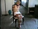 41 Yr OLD COURT CLERK CHAIR TIED, CLEAVE GAGGED & TOE TIED (D35-5)