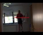Pia wearing a sexy shiny nylon shorts and a rain jacket during her workout (Video)
