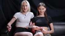 Girls smoking and giving an interview about they smoking experience