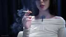 Smoking Seduction - Intriguing Lady in White. 2 reds in a row.