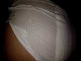 Upskirt peeks of my super soaked Tena diaper