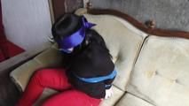 lucy taped with blue