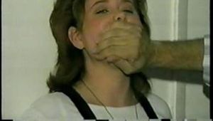 PANTIES STUFFED IN HER MOUTH & HOG-TIED JULIE (D13-16)