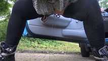 Pissing on the car - when you are outdoors, where else?
