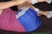 Watch Pia bound and gagged in her shiny nylon Shorts
