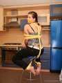 Indigo - curvaceous brunette cutie fed up with food, enjoys bondage in the kitchen