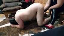First steps in heels: Is he discovering his feminine side?