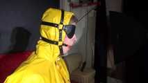 Sexy Pia being tied and gagged on a chair wearing sexy shiny nylon rainwear (Video)