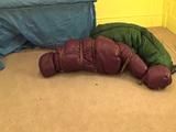 Gothic girl in down jacket then  bag