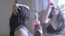 Two girls in hot summer