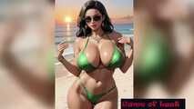 Hot indian women bikini beach animation