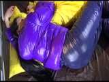 Get a Video with Lucy enjoying her shiny nylon Downwear from our 2012 Archive