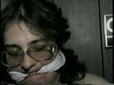 314 POUND BARBARA MOUTH STUFFED, BALL, CLEAVE & HAND-GAGGED, F0RCED TO SMELL HIGH HEEL SHOE WEARING GLASSES (D42-6)