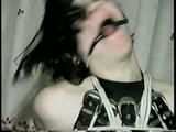 24 YR OLD GERMAN GIRL GRETCHEN DROOLS THROUGH HER HOME MADE RING-GAG (D42-11)