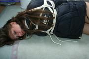 Kathi tied up in winter clothes
