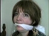 42 Yr OLD DIANE IS BOUND, MOUTH STUFFED, SEMI CLEAR TAPED & CLEAVE GAGGED HOSTAGE (D28-11)