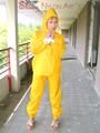 Leonie wearing a super sexy yellow rainwear combination posing outdoor (Pics)