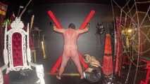 Whipping + Masturbation Instructions on the St. Andrew's Cross!