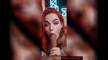 GoL AI redhead tattoo girl BJ and Facial