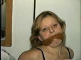 43 YEAR OLD WAITRESS CLEAVE GAGGED, CHAIR TIED, HOG-TIED, & HANDGAGGED (D53-3)