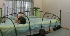 Bonnie Woods - New Year nude hogtie (Action camera video)