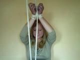 Tied bare feet