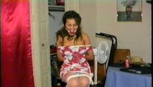 18 Yr OLD LATINA CUTIE BALL-GAGGED & TIED ON STOOL (D16-7)