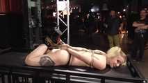 30 Minutes Hogtie Endurance Challenge - Tied in Public - Sexy Blonde tied by Mario !