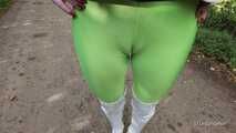 Overknees and green leggings