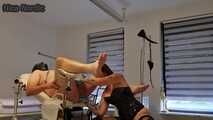 Pain therapy and anal fuck on gynochair